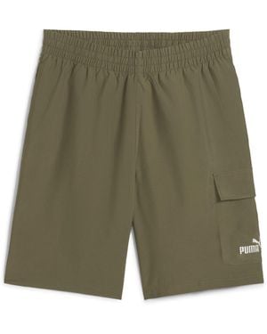 PUMA Ess No. 1 Logo Woven Cargo Shorts 9" Loden Green - Verde