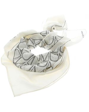 Calvin Klein Seasonal RTW Print Scarf 90x90 White/Black - Mettallic