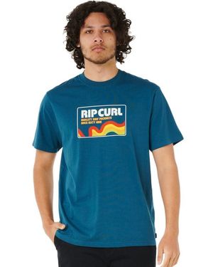 Rip Curl Surf Revival Swirl Tee T Shirt Top Deep Ocean Size M - Blue