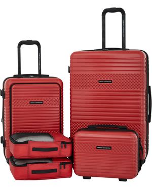 French Connection 5 Piece Mersai Luggage Travel Set - Red