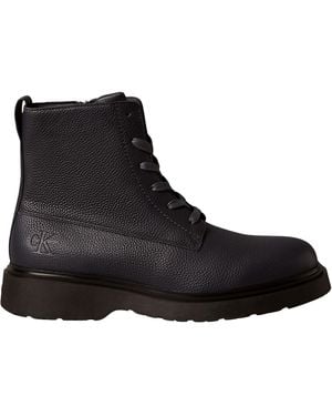 Calvin Klein Combat Ess Lace Up Zip Boot Lth Ym0Ym01373 - Nero