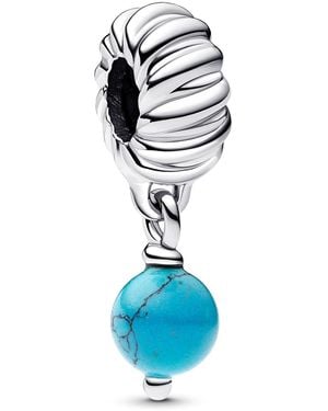 PANDORA Moments 793901c01 Turquoise Charm Pendant Made Of Sterling Silver Compatible Moments Pendant - Blue