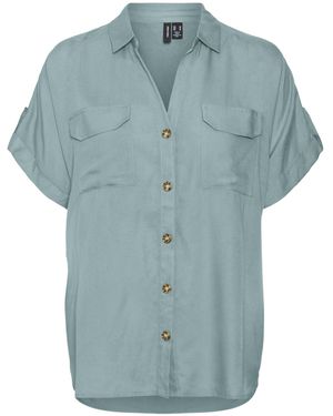 Vero Moda VMBUMPY S/S Shirt WVN GA NOOS - Blau