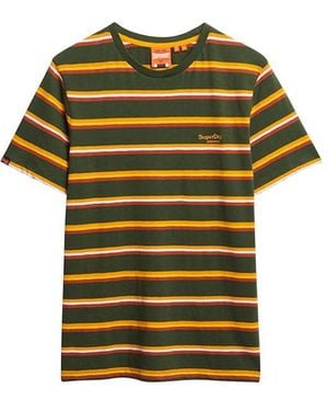 Superdry Essential Stripe Short Sleeve T-shirt L Green