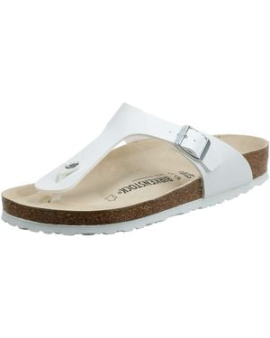 Birkenstock Gizeh Birko-flor White Sandals 7 Uk - Black