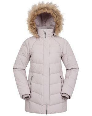 Mountain Warehouse Water Resistant Winter Coat With Faux Fur Trim - Natural