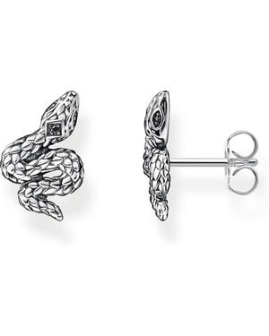 Thomas Sabo Silber-Ohrringe Ohrstecker Schlange Geschwärzt H2261-643-11 - Mettallic