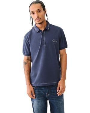 True Religion S T Embroidered Polo Shirt Dress Blue Xl