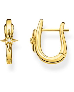 Thomas Sabo Hoop Earrings Star Gold 925 Sterling Silver - Metallic