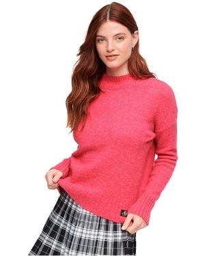 Superdry Essential Pullover mit Stehkragen Himbeere 44 - Rot