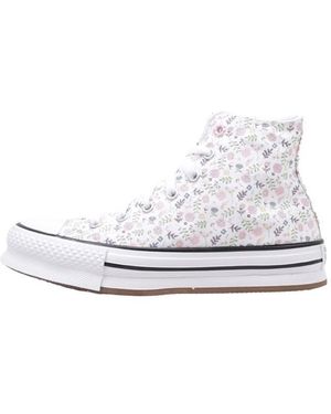 Converse Chuck Taylor All Star Eva Lift Platform Feline Florals Trainer - White
