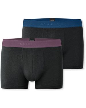 Schiesser Herren Boxershorts 5er Pack – 95% Bio-Baumwolle, Mit Farbigem Gummibund, Dunkelblau & Mehrfarbig