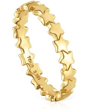 Tous Ring mit Sternen und 18-karätigem Gold auf Sterlingsilber - Mettallic