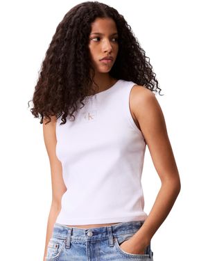 Calvin Klein Jeans Tanktop Voor - Wit