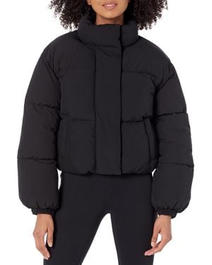 Amazon Essentials Cropped Full-zip Puffer Jacket - Black