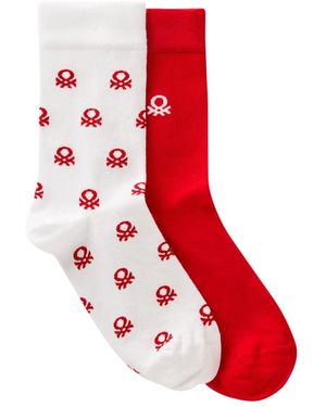 Benetton CALZINI 2 PAIA - Rosso