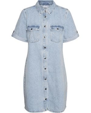 Vero Moda Vmjennie Ss Short Dress Mix Noos - Blue