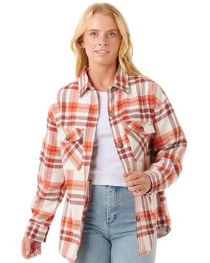 Rip Curl Oceanic Flannel Long Sleeve Shirt XS - Rosso