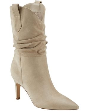 Marc Fisher Gienna2 Faux Suede Stiletto Cowboy, Western Boots - Brown