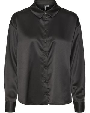Vero Moda Vmmerle Ls Loose Shirt WVN Ga Langarmbluse - Schwarz