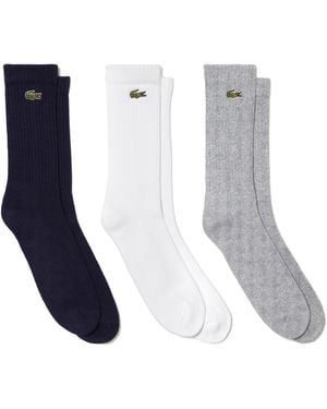 Lacoste S Pack Crew Socks Black/white/grey 43-46