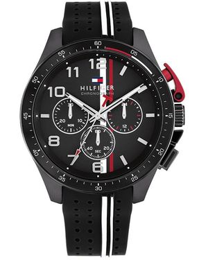 Tommy Hilfiger Reloj Cronógrafo de Cuarzo para Hombre con Correa de Silicona Negra - 1792168 - Negro