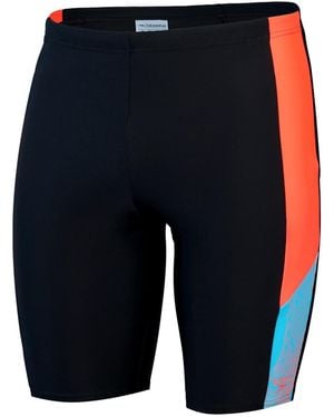 Speedo Dive Jammer Swim Trunks Swimmers Black Red - Blue