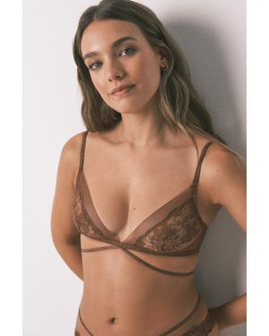 Women'secret Sujetador Triangular Colección Autumn Rose - Marrón