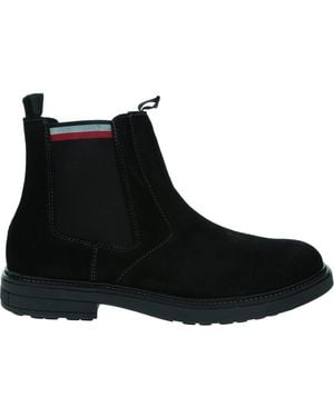 Tommy Hilfiger Bottines Chelsea en Daim - Noir