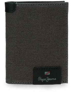Pepe Jeans Hilltop Portafoglio Verticale con Porta carte di credito Grigio 8,5x10,5x1 cm Pelle by Joumma Bags - Nero