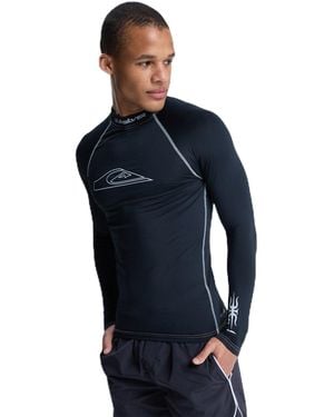 Quiksilver Mercury Long Sleeve Upf50 Surf Shirt Rashguard Black/black Size Xl - Blue