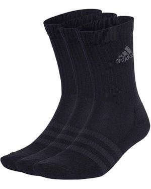 adidas 3-pack Cushioned Crew Socks In Black - Blue
