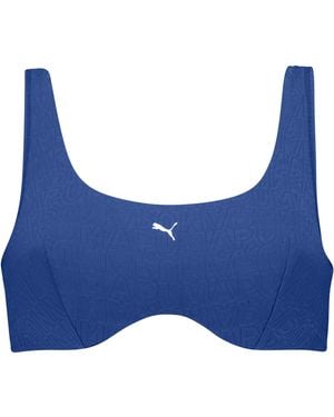 PUMA Jaquard Scoop Bikini Top - Blue