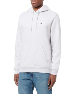 Tommy Hilfiger Uomo Felpa Regular Fit Flag Fleece con Cappuccio - Bianco