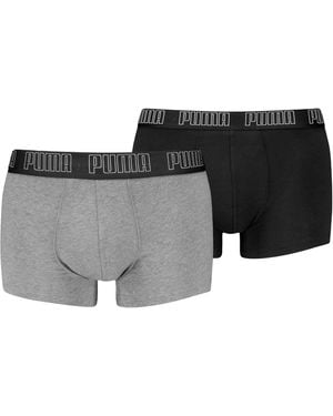 PUMA Boxer Trunk Boxershorts Herren Everyday Unterhose Pant Unterwäsche 2er Pack - Grey