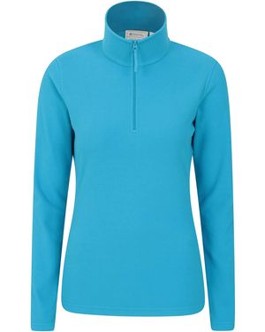 Mountain Warehouse Camber Half Zip Women's Fleece - Lightweight, Warm & Cosy Half Zip Sweatshirt Top - Best For Camping, - Blue