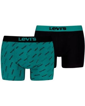 Levi's Logo All Over Print Organic Cotton Boxer Briefs - Green