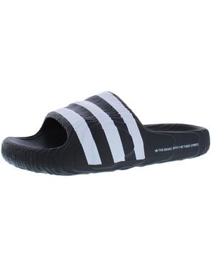 adidas Originals Adilette 22 - Men's (if3670, Black/black), Black/white, 12 Uk - Blue