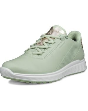 Ecco S Golf S-casual Leather Matcha Gold Metallic Sneakers 6 Uk - Green