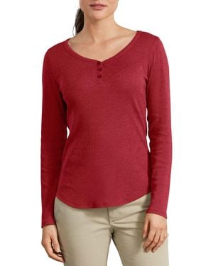 Dickies Henley Long Sleeve Shirt - Red
