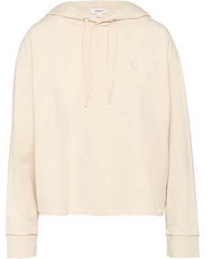S.oliver Weiches Kapuzen-Sweat mit Herz-Stickerei beige 40 - Weiß