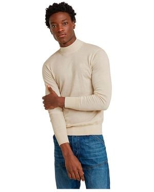 G-Star G-Star Para Hombre Jersey Premium Core Mock Neck Knitted - Neutro