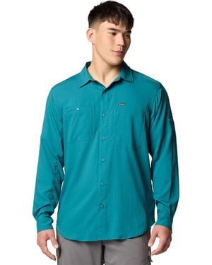 Columbia S Silver Ridge Utility Lite Long Sleeve Hiking Shirt - Blue