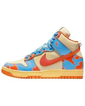 Nike Uomo Dunk Hi 1985 SP Orange Acid Wash Safety Orange/Team Or - Blu