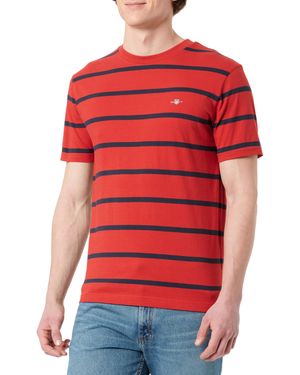GANT Striped Ss T-shirt - Red