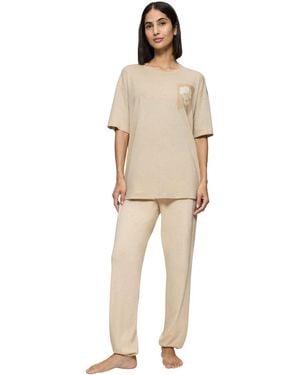 Triumph S Endless Comfort Pk Ssl 10 Co/md Pyjama Set - Natural