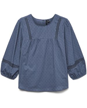 Vero Moda Vmtrine 3/4 Lace Top WVN Ga Noos - Blau