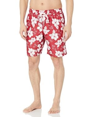 Amazon Essentials Bañador de 23cm con Forro de Malla - Rojo