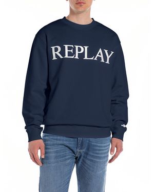 Replay Sweatshirt aus Baumwolle - Blau