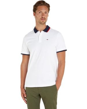 Tommy Hilfiger Maglietta Polo Uomo iche Corte Reg Flag Regular Fit - Bianco